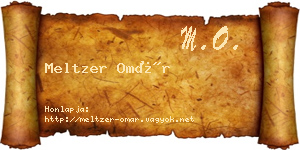 Meltzer Omár névjegykártya
